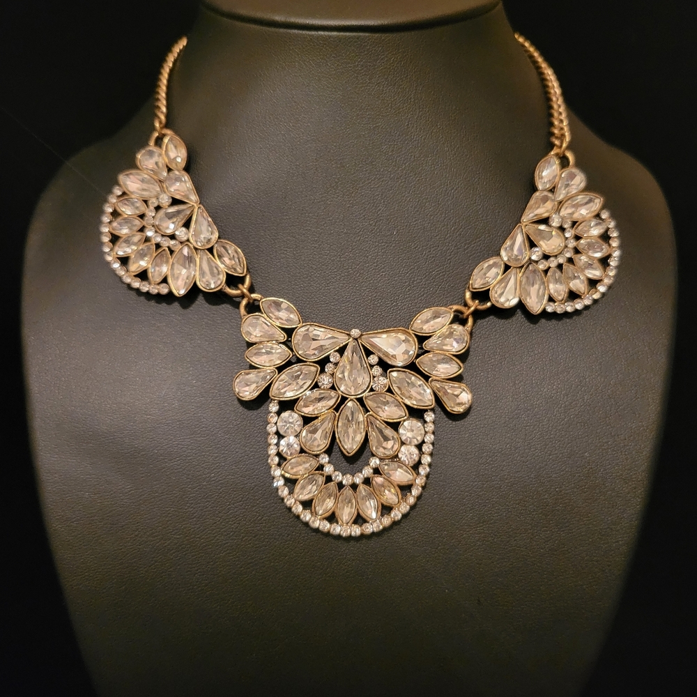 Estate Rhinestone Statement Necklace - Picture 2 of 4